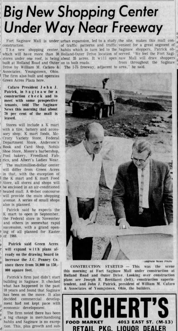 Fort Saginaw Mall - Jun 23 1965 Article (newer photo)